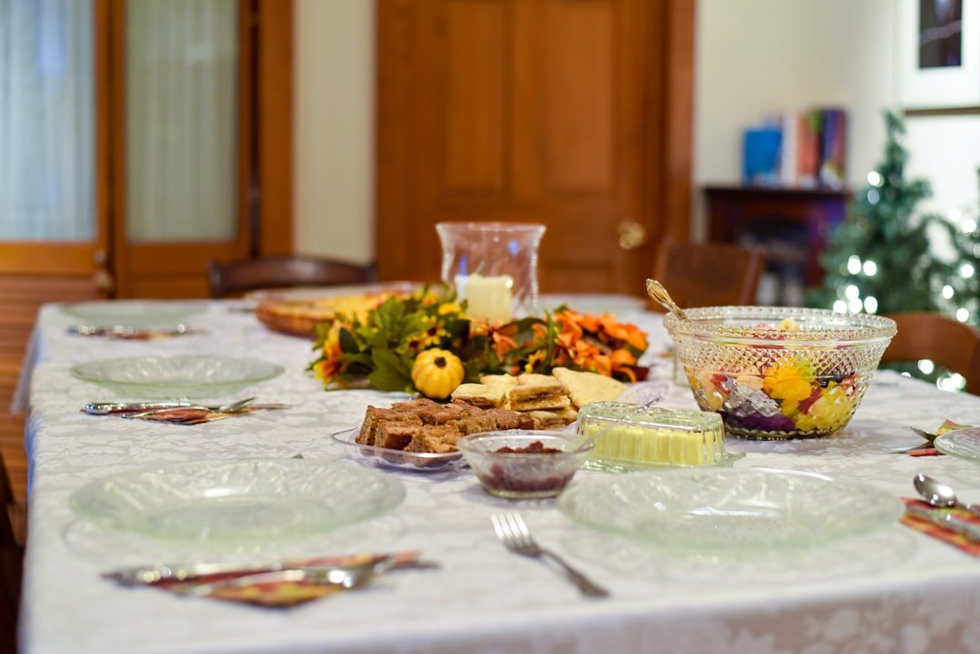 Traditional Czech dinner table with home-cooked dishes