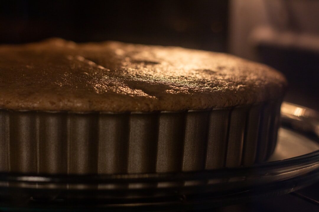 cake in oven