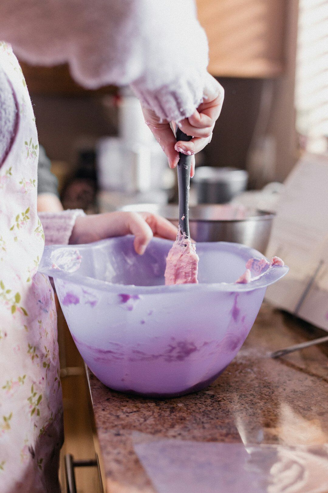 mixing cake batter