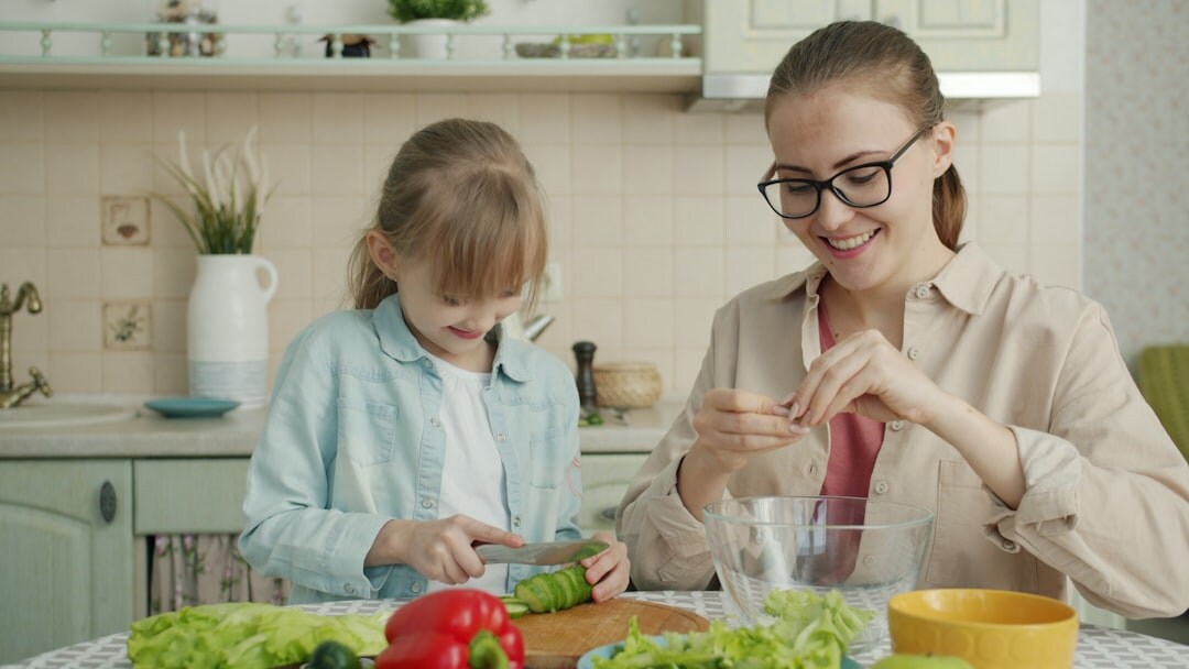 Czech family having dinner together at home